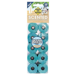 Bags on Board Refill Bags Ocean Breeze Scented Green 140bags (14×10 ) - Shopivet.com