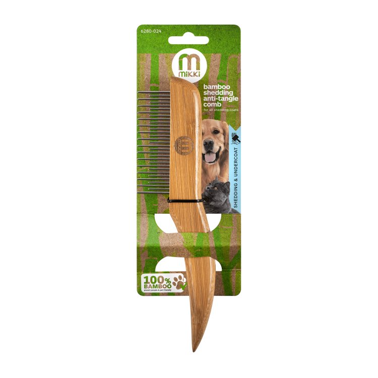 Bamboo Anti-Tangle Comb - Shedding - Shopivet.com