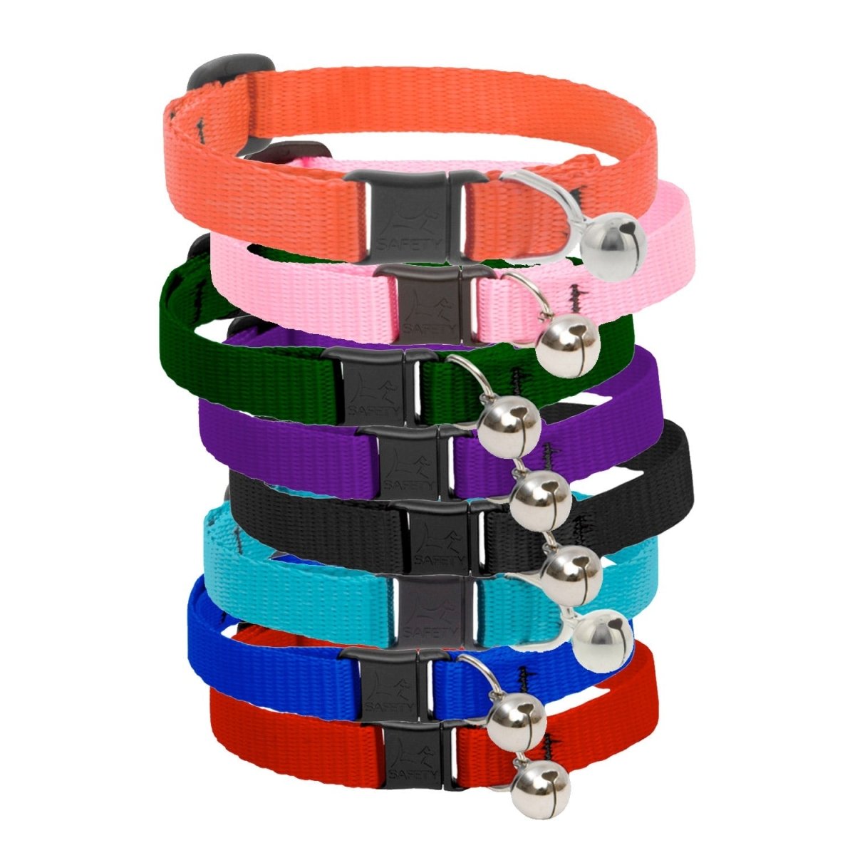 Basic Solids Safety Cat Collar with Bell - green - Shopivet.com