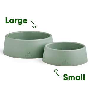 Beco Steady Food & Water Dog Bowl - Green Large