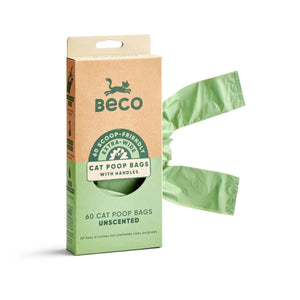 Beco Unscented Cat Poop Bags with Handles 60 Bags