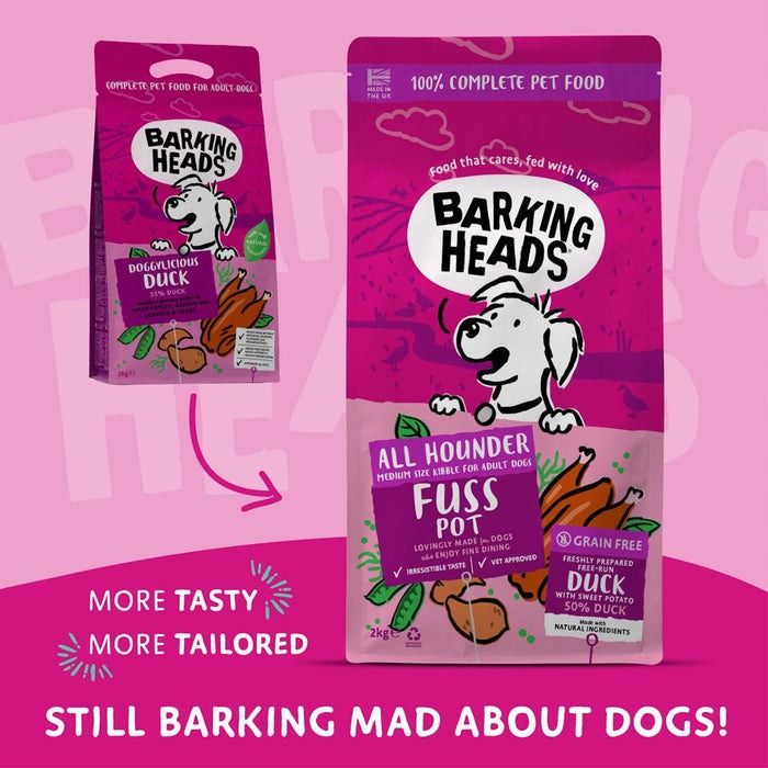 Barking Heads All Hounder Fuss Pot Duck Dry Dog Food - 2kg