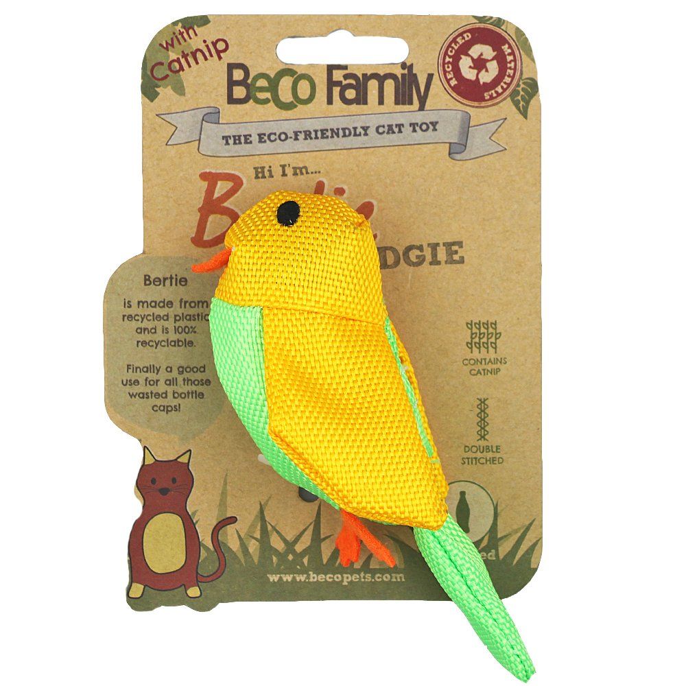 Beco Family Bertie the Budgie with Catnip Cat Toy - Shopivet.com