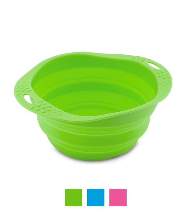 Beco Pets Collapsible Travel Dog Bowl - Pink Medium - Shopivet.com