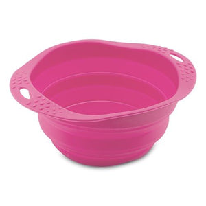 Beco Pets Collapsible Travel Dog Bowl - Pink Medium - Shopivet.com