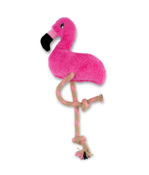 Beco Pets Dual Material Soft Flamingo Recycled Dog Toy - PINK MEDIUM - Shopivet.com