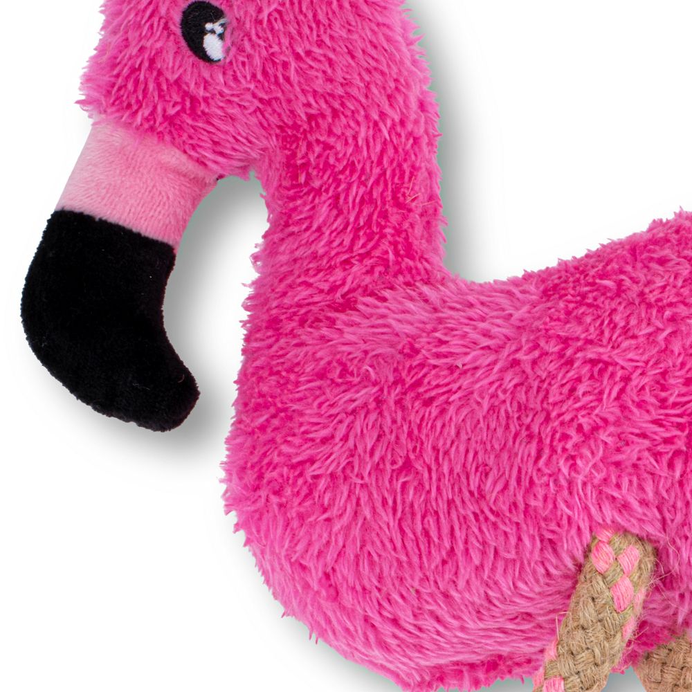 Beco Pets Dual Material Soft Flamingo Recycled Dog Toy - PINK MEDIUM - Shopivet.com