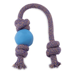 Beco Pets Eco - Friendly Ball on a Rope Dog Toy - Blue Large - Shopivet.com
