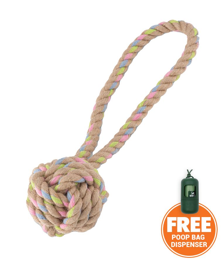 Beco Pets Hemp Rope Ball on Loop Dog Toy - MEDIUM - Shopivet.com