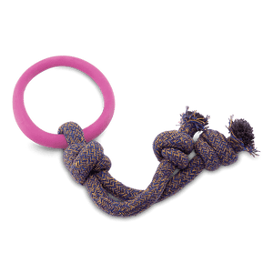 Beco Pets Hoop on a Rope Dog Toy - Pink Large - Shopivet.com