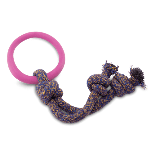 Beco Pets Hoop on a Rope Dog Toy - Pink Small - Shopivet.com