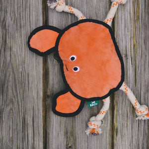 Beco Pets Rough & Tough Crab Recycled Dog Toy - ORANGE LARGE - Shopivet.com