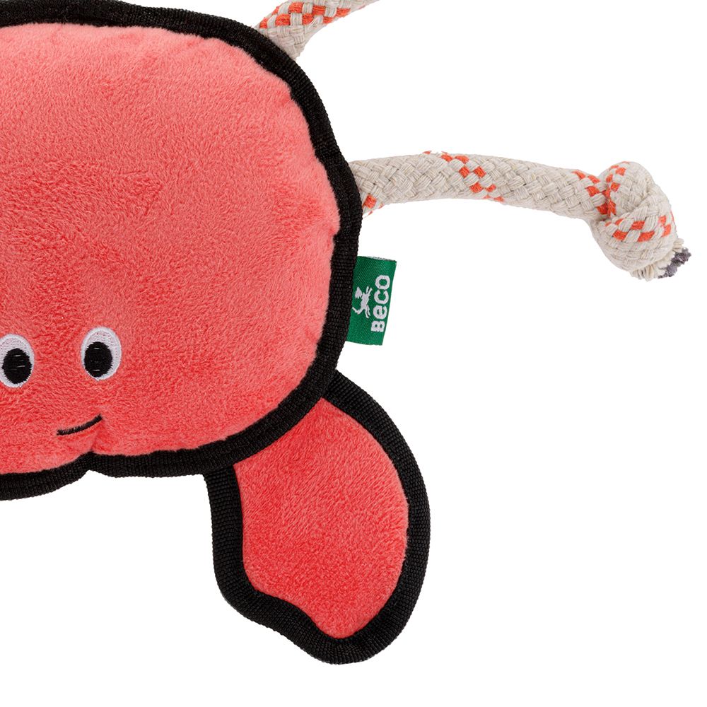 Beco Pets Rough & Tough Crab Recycled Dog Toy - ORANGE LARGE - Shopivet.com