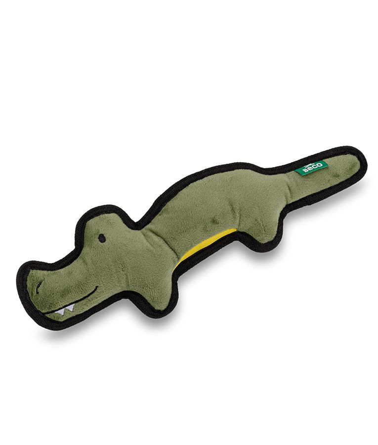 Beco Pets Rough & Tough Crocodile Recycled Dog Toy - GREEN MEDIUM - Shopivet.com