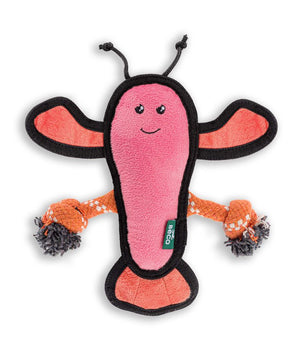 Beco Pets Rough & Tough Lobster Recycled Dog Toy - PINK MEDIUM - Shopivet.com