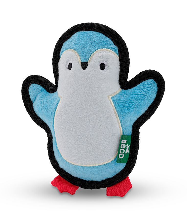 Beco Pets Rough & Tough Penguin Recycled Dog Toy - Blue Small - Shopivet.com