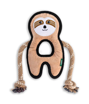 Beco Pets Rough & Tough Sloth Recycled Dog Toy - BROWN MEDIUM - Shopivet.com