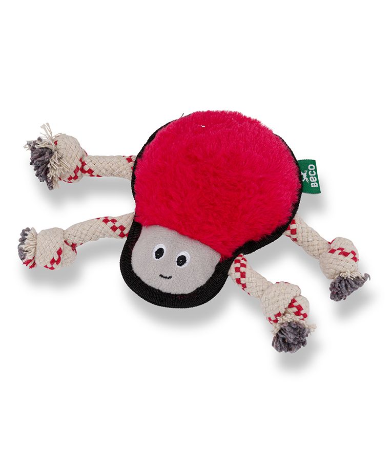 Beco Pets Rough & Tough Spider Recycled Dog Toy - RED MEDIUM - Shopivet.com