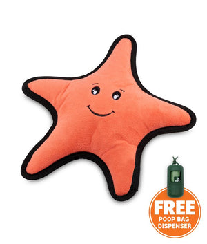 Beco Pets Rough & Tough Starfish Recycled Dog Toy - ORANGE LARGE - Shopivet.com
