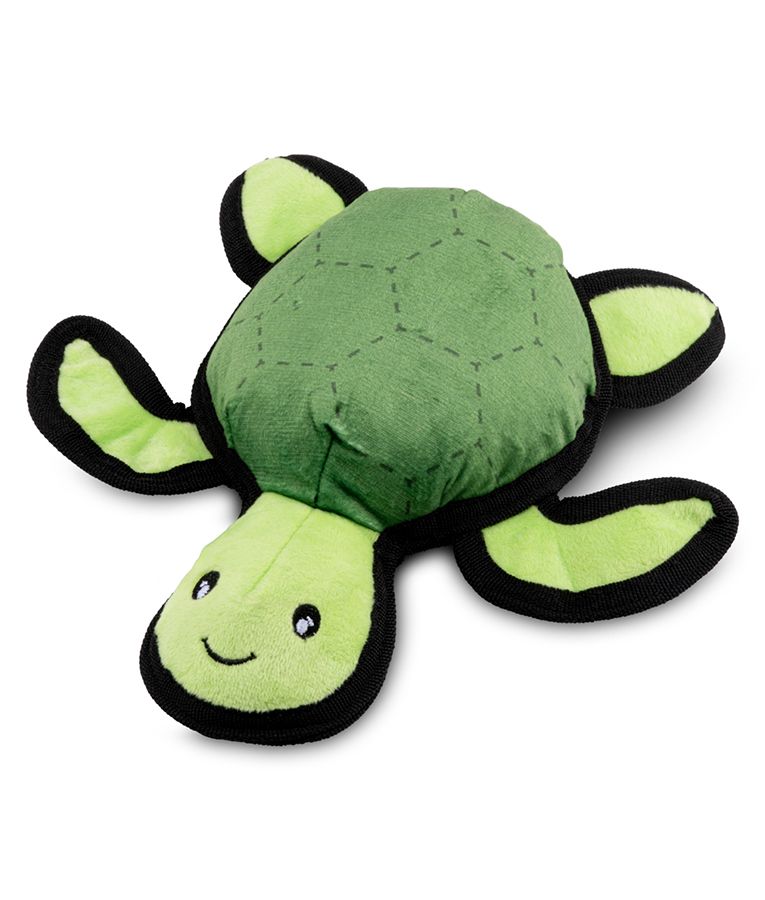 Beco Pets Rough & Tough Turtle Recycled Dog Toy - GREEN MEDIUM - Shopivet.com