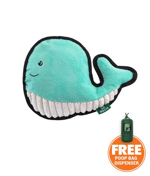 Beco Pets Rough & Tough Whale Recycled Dog Toy - BLUE MEDIUM - Shopivet.com