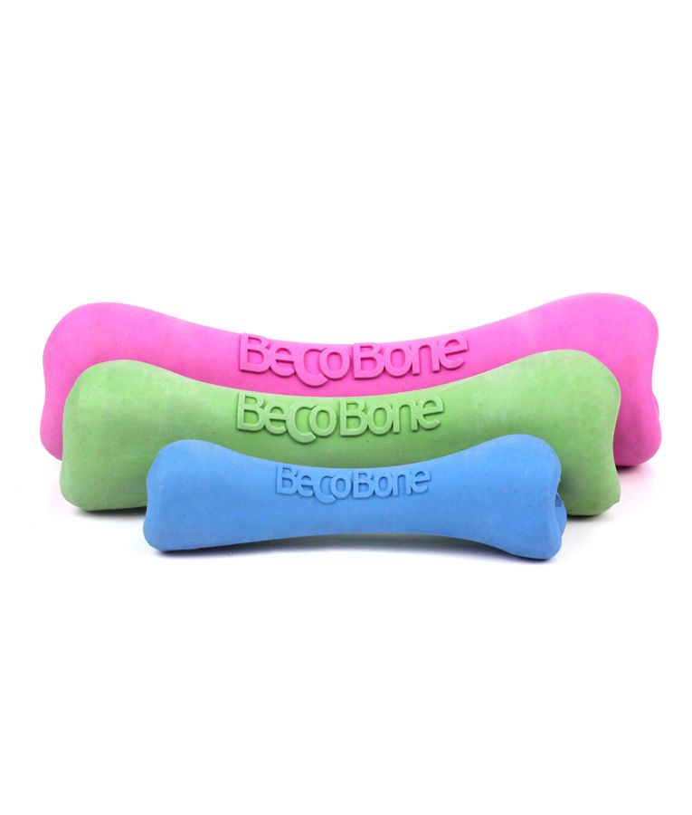 Beco Pets Rubber Treat Bone Dog Toy - Blue Medium - Shopivet.com