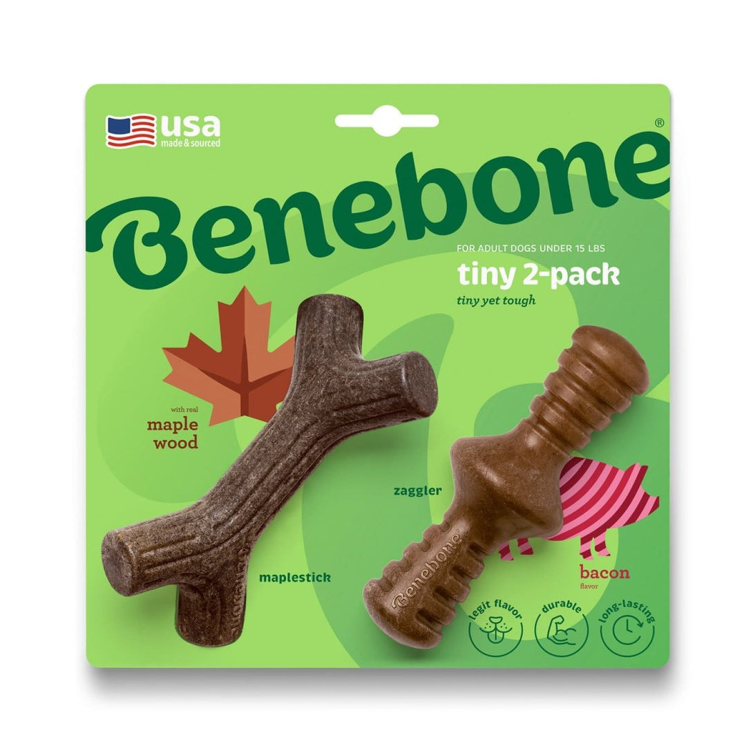 Benebone 2 - Pack Maplestick/Zaggler (Tiny) – Bacon - Shopivet.com