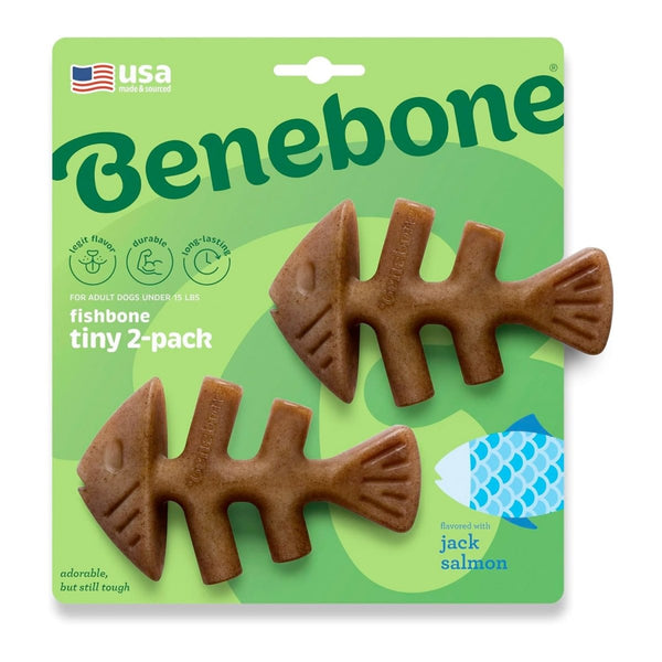 Benebone Dental Chew Fishbone Jack Salmon (Tiny) – 2 pack - Shopivet.com