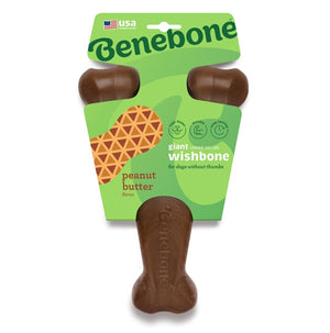 Benebone Wishbone Dog Chew Toy – Peanut - Large - Shopivet.com