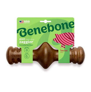 Benebone Zaggler Dog Chew Toy – Bacon - Medium - Shopivet.com