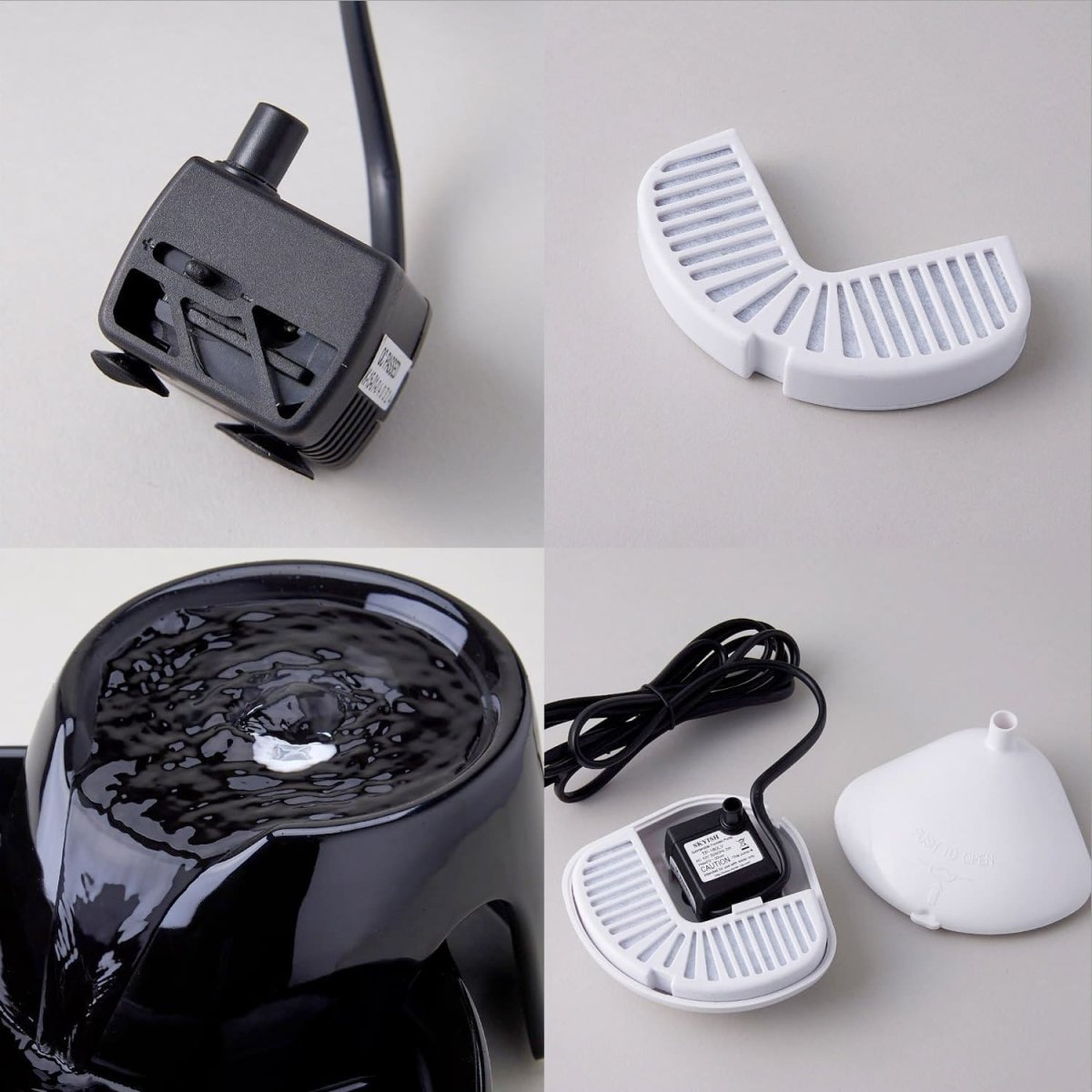 Big Max Ceramic Pet Drinking Fountain 128oz (Black) - Shopivet.com