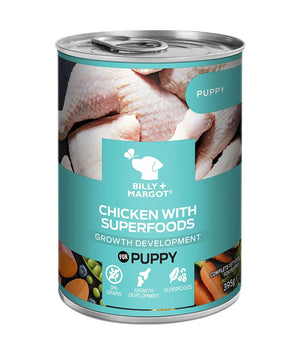 Billy & Margot Chicken with Superfoods Canned Wet Puppy Food 395g - 395g - Shopivet.com