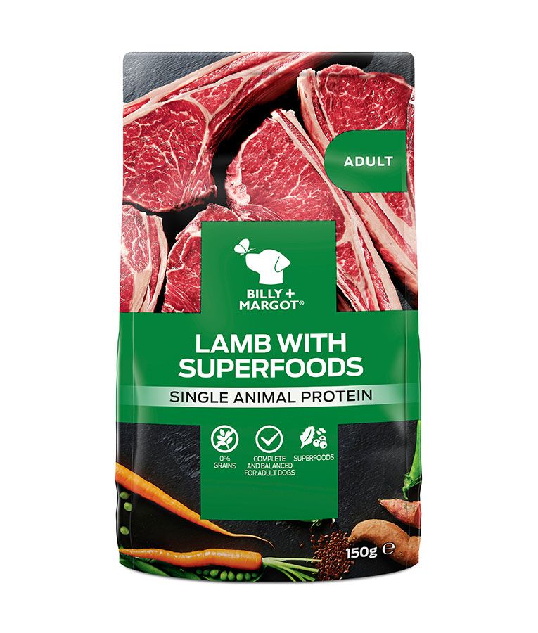Billy & Margot Lamb with Superfoods Adult Wet Dog Food 150g Pouch - 150g - Shopivet.com