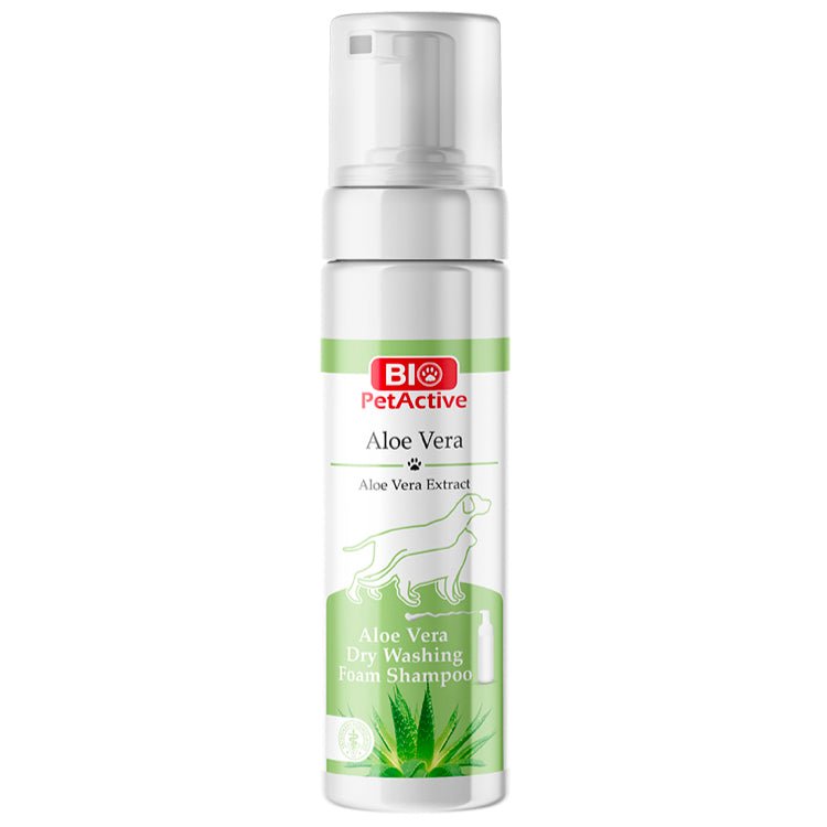 Bio PetActive Aloe Vera Dry Washing Foam Shampoo 200ml - Shopivet.com