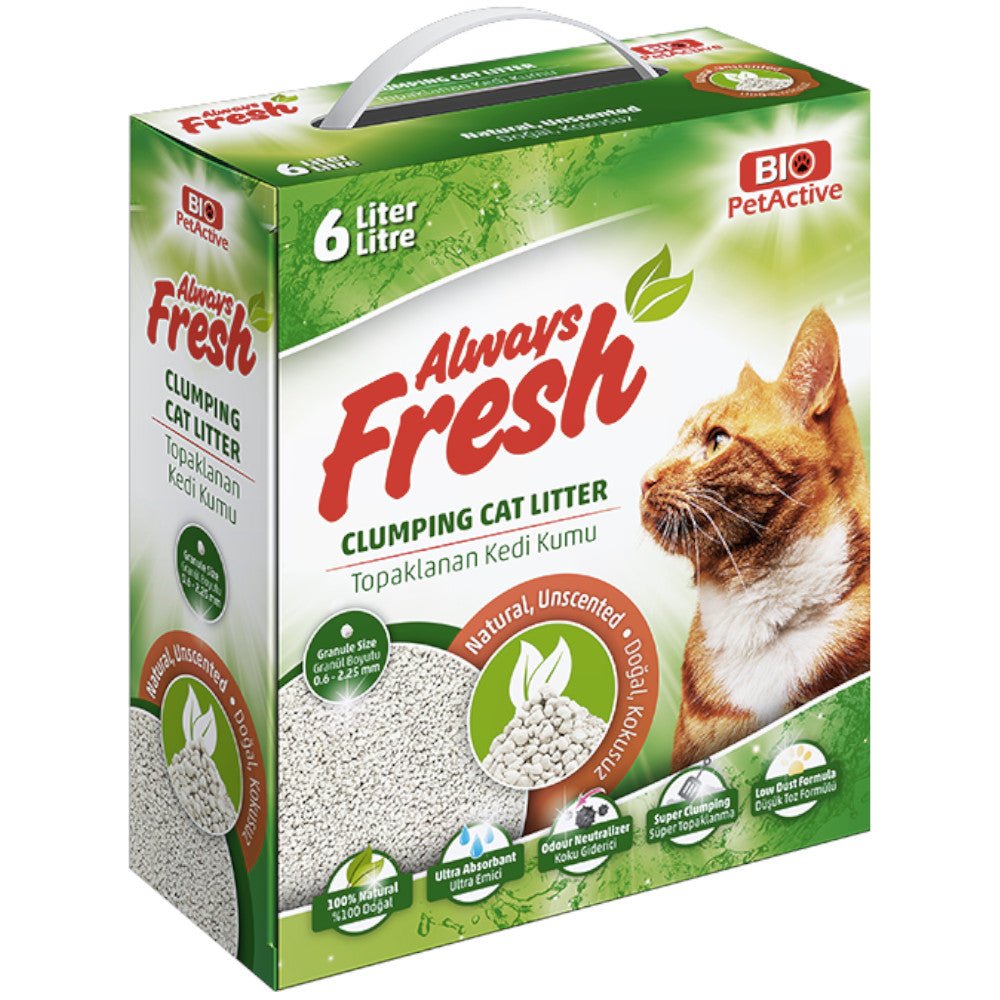 Bio PetActive Always Fresh Unscented Extra Clumping Cat Litter 6 Liters - Shopivet.com