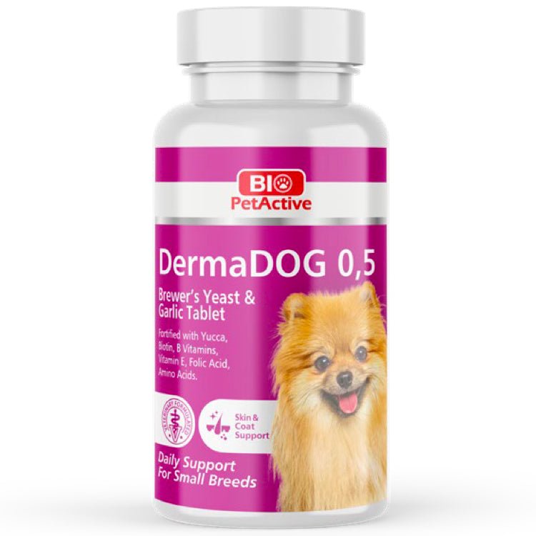 Bio PetActive Dermadog 0.5 Small Breed Garlic and Brewers Yeast Tablet 60 tabs - Shopivet.com