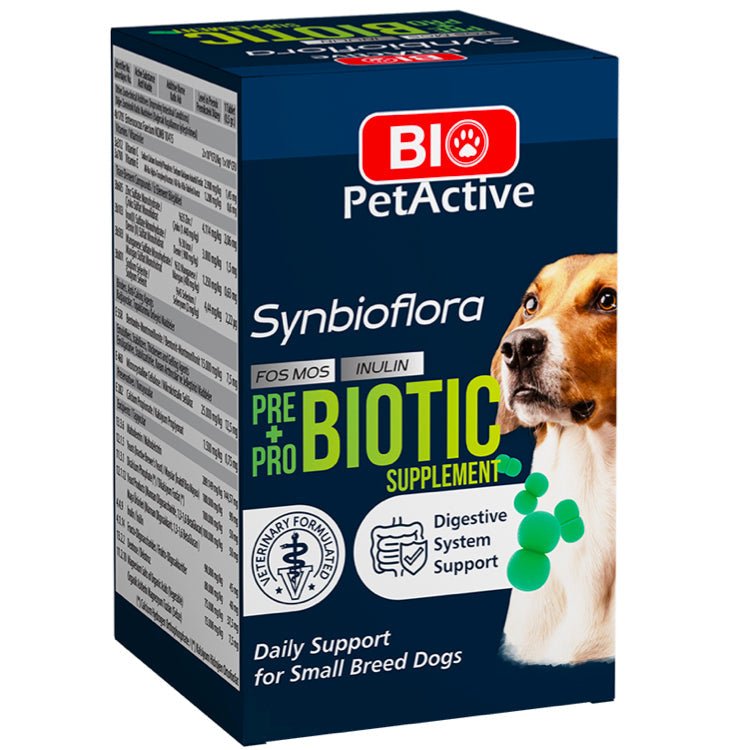 Bio PetActive Synbioflora Pre+Probiotics for Small Breed Dogs 60chewable tablets - Shopivet.com