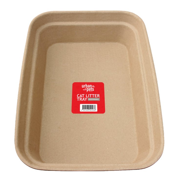 Biodegradable Cat Litter Tray - L Size, 46 x 35.5 x 10 cm - Shopivet.com