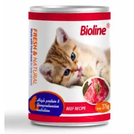 Bioline Canned Cat Food 375g - [Flavor - Beef] - Shopivet.com