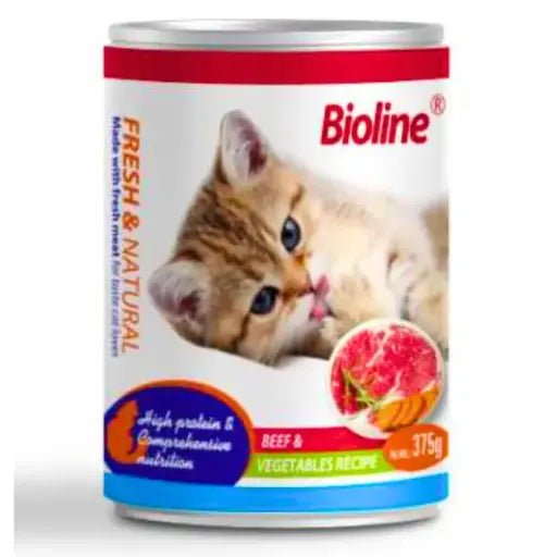 Bioline Canned Cat Food 375g - [Flavor - Beef & Vegetables] - Shopivet.com