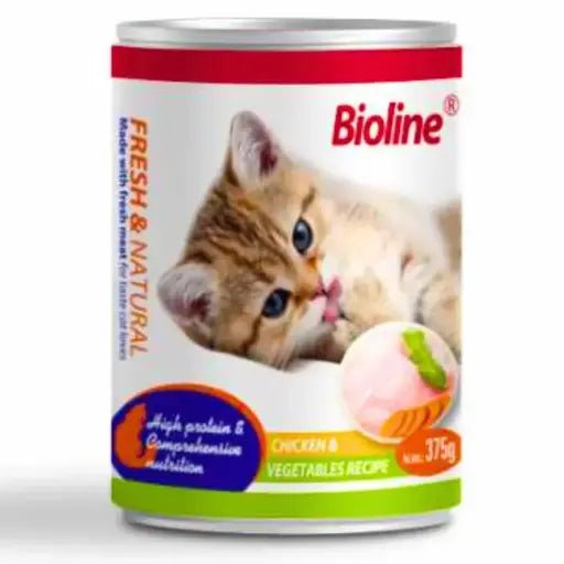 Bioline Canned Cat Food 375g - [Flavor - Chicken & Vegetables] - Shopivet.com