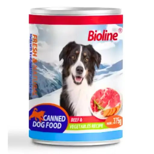 Bioline Canned Dog Food 375g - [Flavor - Beef & Vegetables] - Shopivet.com