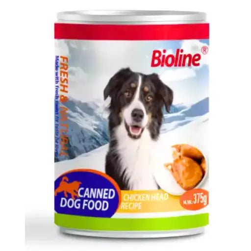 Bioline Canned Dog Food 375g - [Flavor - Chicken Head] - Shopivet.com