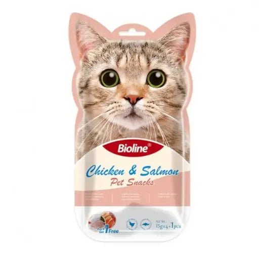 Bioline Cat Treats - 5x15g[Flavor - Chicken & Salmon] - Shopivet.com