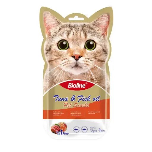 Bioline Cat Treats - 5x15g[Flavor - Tuna & Fish] - Shopivet.com