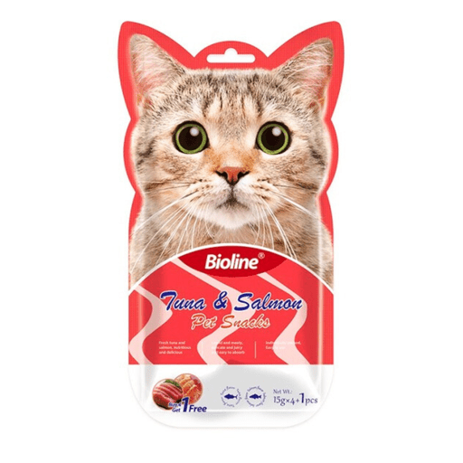 Bioline Cat Treats - 5x15g[Flavor - Tuna & Salmon] - Shopivet.com