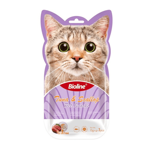Bioline Cat Treats - 5x15g[Flavor - Tuna & Scallop] - Shopivet.com