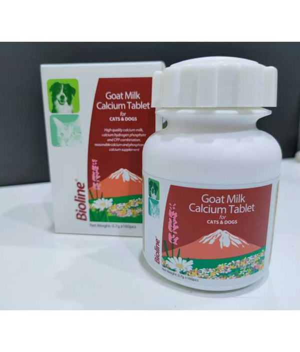 Bioline goat's Milk Calcium Tablet 160 Pcs - Suitable for Dogs And Cats of All Ages - Shopivet.com