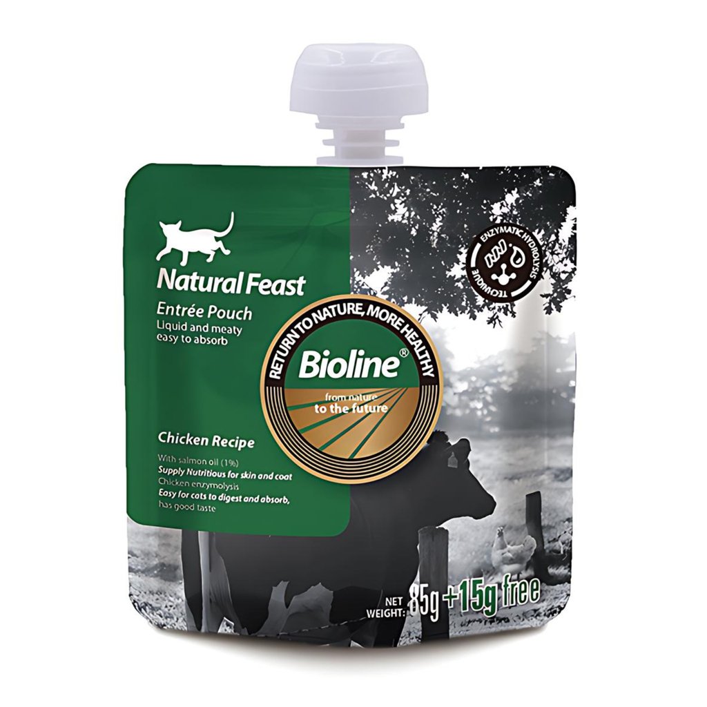 Bioline Natural Feast Entree Pouch 85g+15g (Min Order : 6pcs) - Shopivet.com