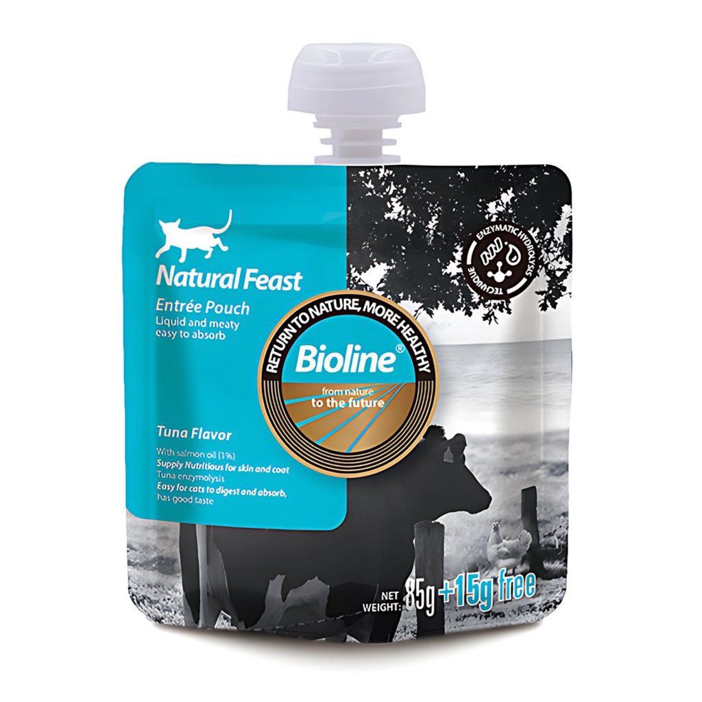 Bioline Natural Feast Entree Pouch 85g+15g (Min Order : 6pcs) - Shopivet.com